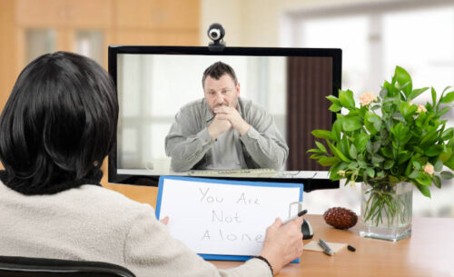 Online psychotherapy for depressed man