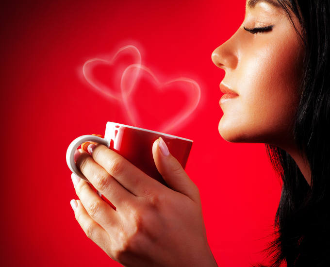 Woman drinking coffee